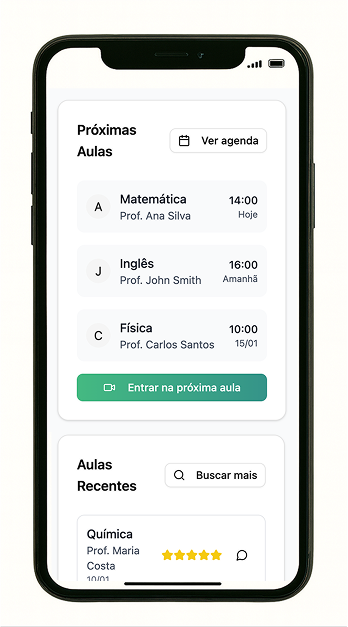 Lista de professores no app Sabido