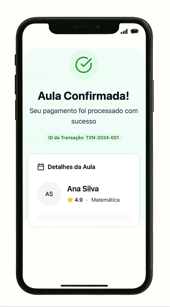 Tela de pagamento no app Sabido